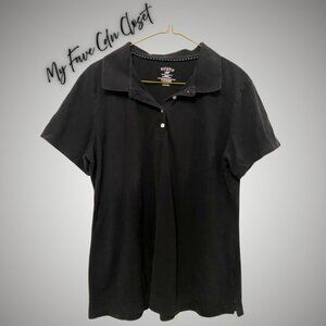 Riders By Lee Black Ladies Polo Top sz XL